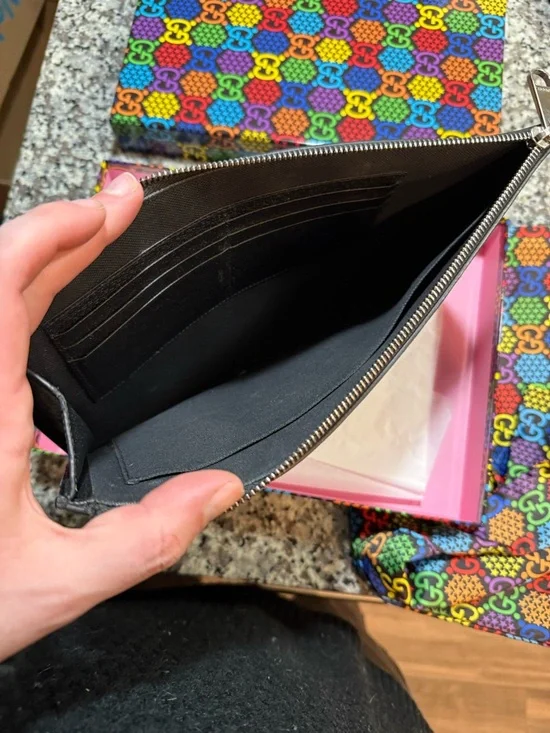 Gucci Multicolor GG Supreme Wristlet Pouch - Picture 2 of 7